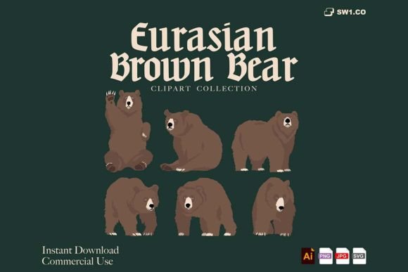 Download Brown Bear Clipart Set ,SVG - Brown bear clipart Collection