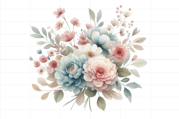 Download Watercolor Colorful Flowers Bouquet - Premium Bundle