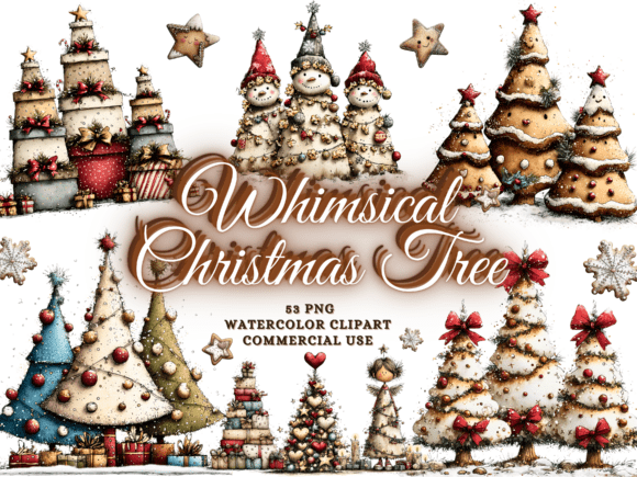 Download Whimsical Christmas Tree Clipart Png - Tree clipart Collection