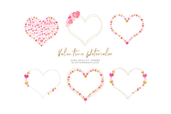 Download Watercolor Valentine Heart Gold Clipart - Gold clipart Collection