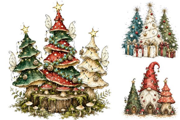 Download Watercolor Christmas Tree Clipart Bundle - Tree clipart Collection