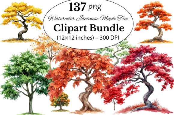 Download Watercolor Japanese Maple Tree Clipart B - Tree clipart Collection