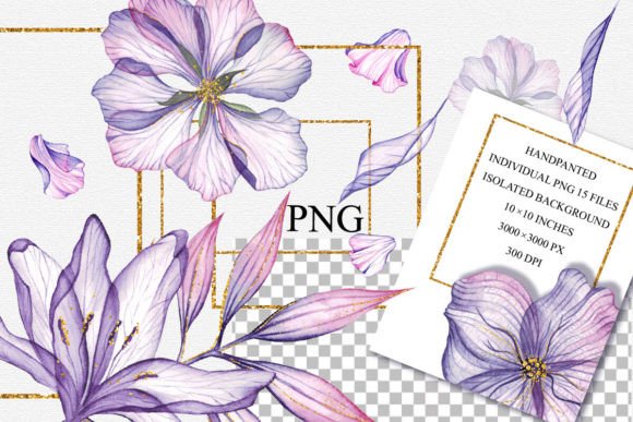 Download Watercolor Flowers and Gold Clipart, PNG - Gold clipart Collection