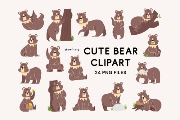 Download Brown Bear Clipart Set - Brown bear clipart Collection