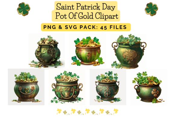 Download St Patrick Pot of Gold Clipart PNG - Gold clipart Collection