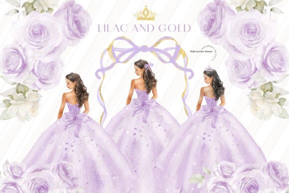 Download Quinceanera Lilac and Gold Clipart - Gold clipart Collection