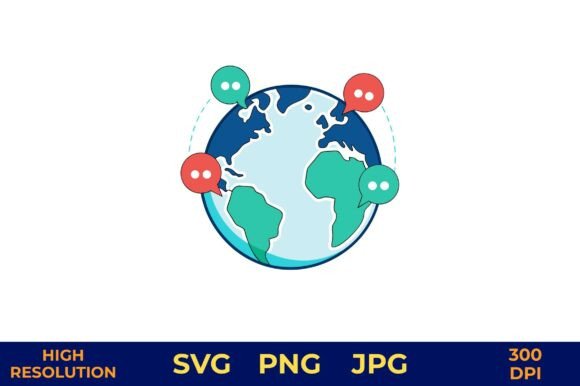 Download World Map with Multilingual Chat Bubbles - Multilingual Collection