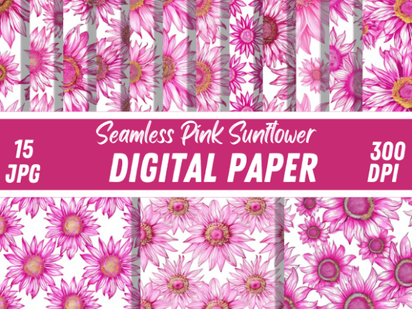 Download Pink Floral Sunflower Seamless Pattern - Premium Resources